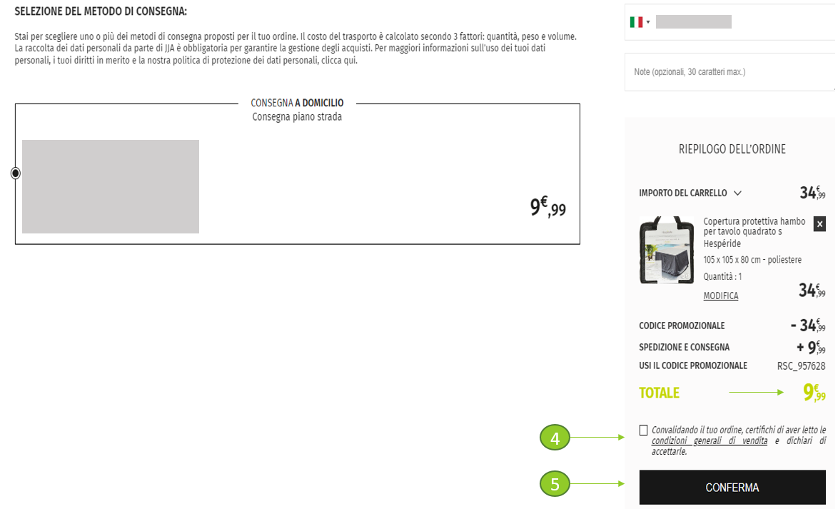 Come usare un codice promozionale? HESPERIDE